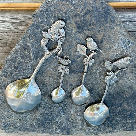 Ganz Measuring Spoon set with Color Enamel Birds - Picture 2 of 8